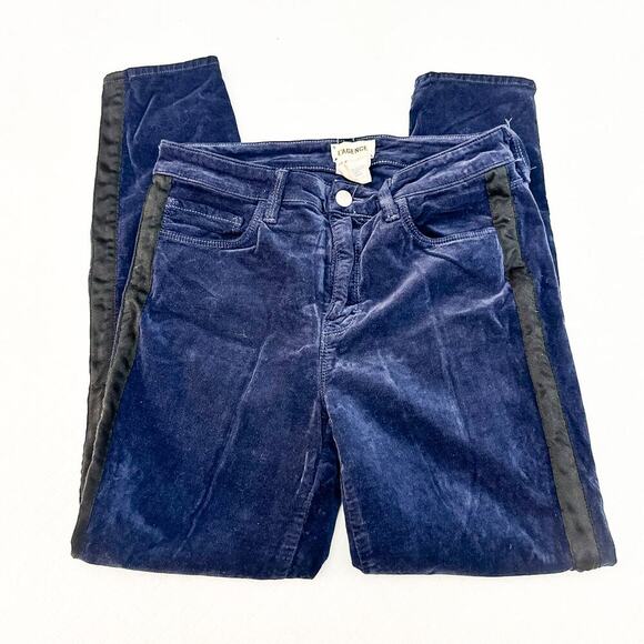 L'Agence Margot Skinny High Rise Blue Marine Denim Jeans Tuxedo Stripe Size 28 - Picture 4 of 9